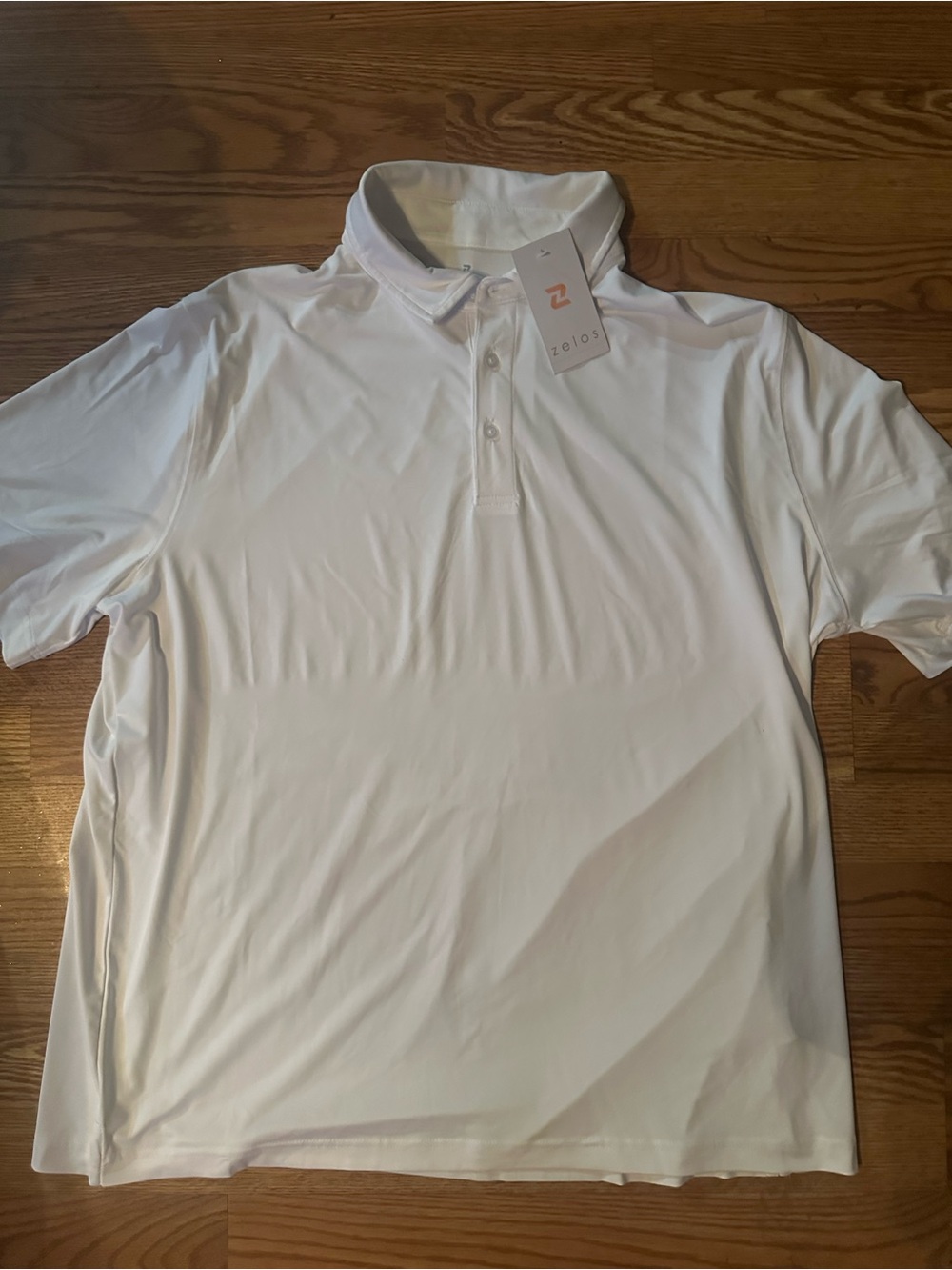 ZELOS Men's White Performance Polo
